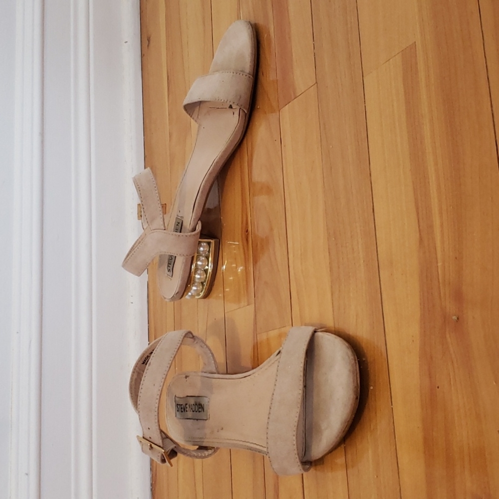 Steve Madden Pearl Heel Sandals - Size 37 - Pale Pink